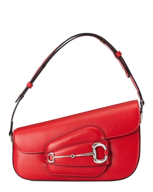 Gucci Red Shoulder Bag Horsebit 1955 Small Size