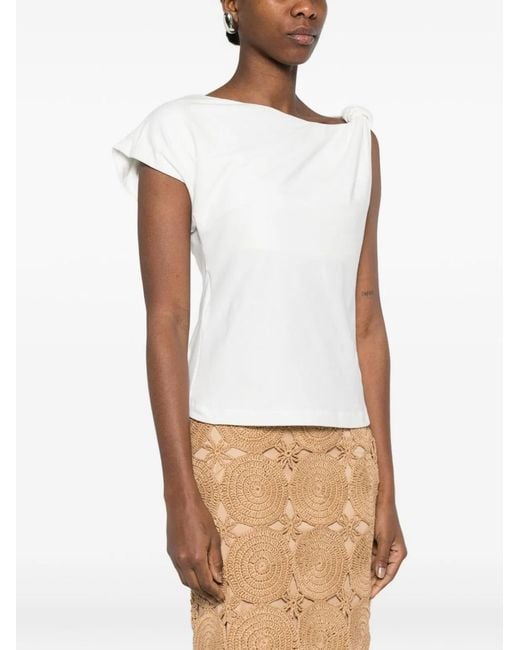Pinko White Cotton Elastane Sweater