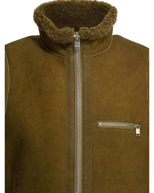 Nonnative Green Shearling Sleeveless Jacket for men