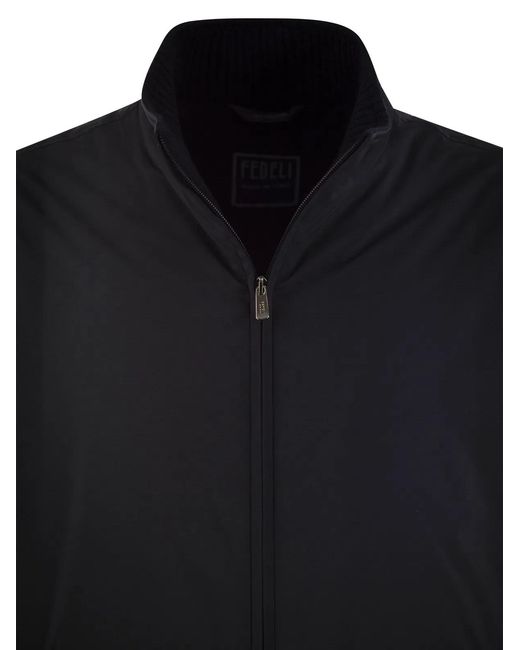 Fedeli Blue Bomber Jacket for men