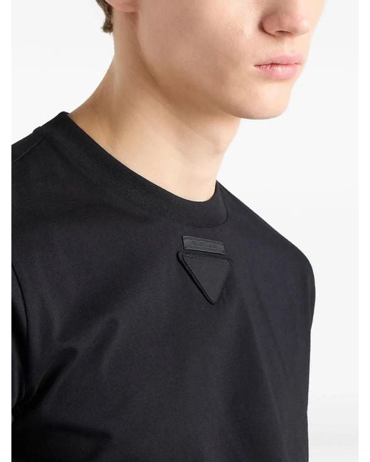Prada Black Cotton Jersey T-Shirt for men