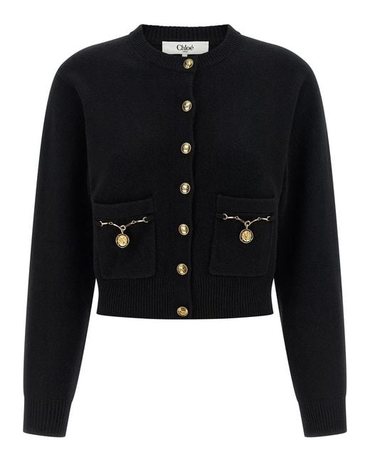 Chloé Black 'Horse Medal' Cardigan