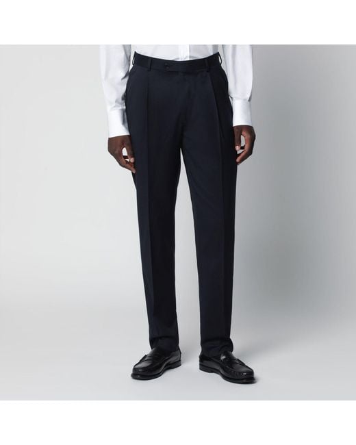 Luigi Bianchi Black Doublebreasted Wool Suit for men