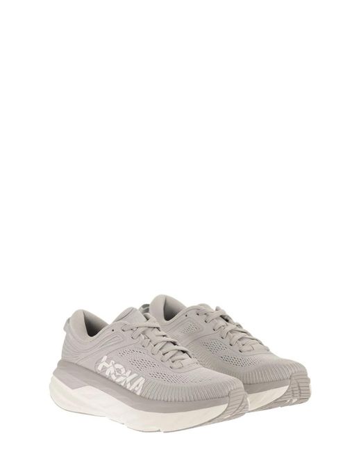 Hoka One One Gray Textile Synthetic Sneakers