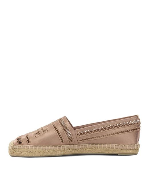 Tory Burch Brown Viscose Silk Textile Rubber Espadrilles