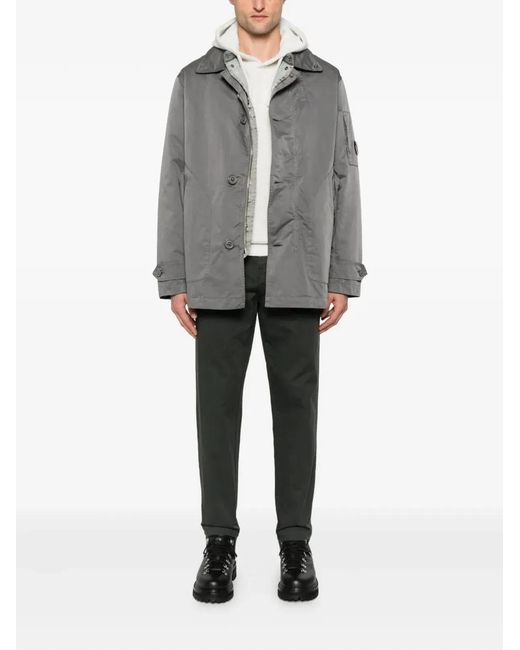 C P Company Gray C.P.Company Coat With Button Closure for men