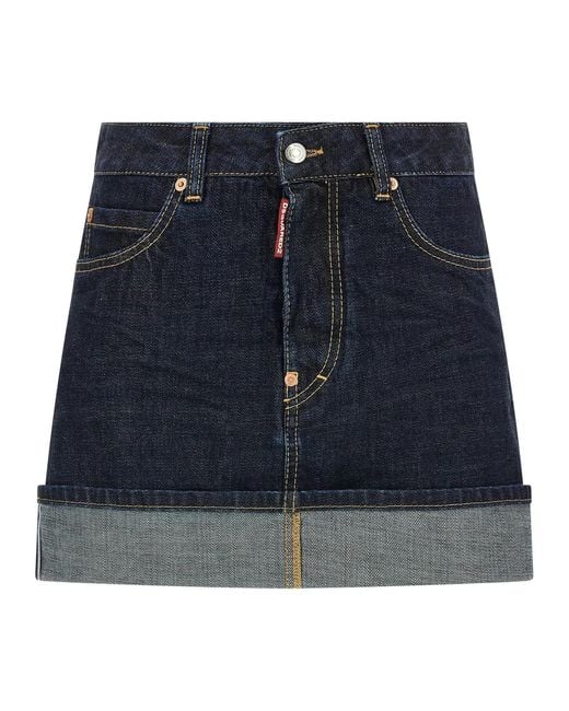 DSquared² Blue 'Cimosa Authentic Japanese Denim' Skirt