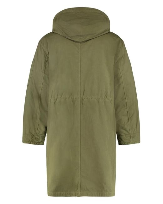 C P Company Green C.P.Company Hooded Cotton Parka for men