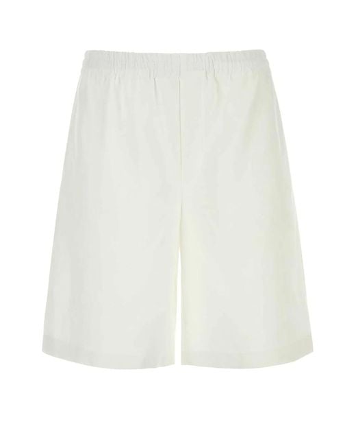 Gucci White Linen Bermuda Shorts for men