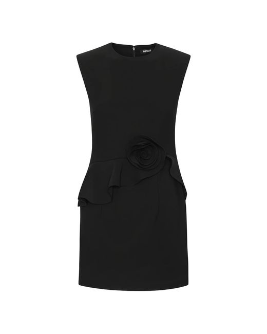 ROTATE BIRGER CHRISTENSEN Black Rotate Rose Detail Mini Dress