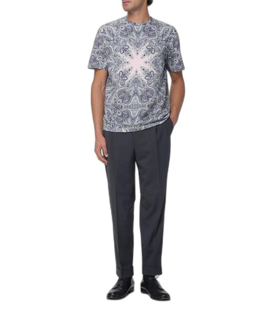 Etro Gray T-Shirt Roma for men