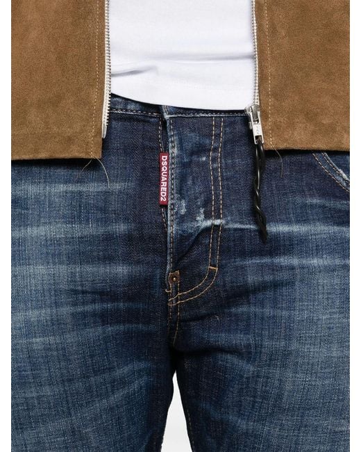 DSquared² Blue 5 Pockets Cotton Elastane Pants
