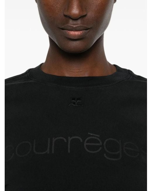 Courreges Black Courregès Layered Cotton T-Shirt
