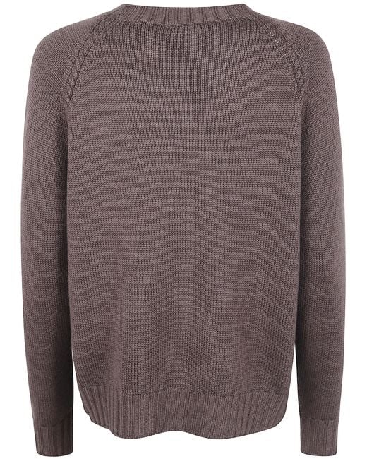 Rossopuro Brown Long Sleeved Round Neck Sweater