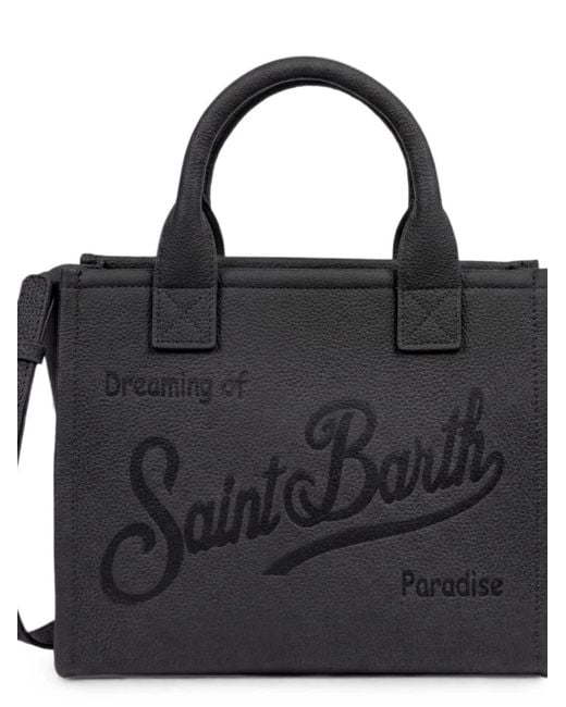 Mc2 Saint Barth Black Grained Texture Logo Bag