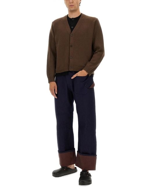 J.W. Anderson Brown Contrasting Layered Cardigan for men