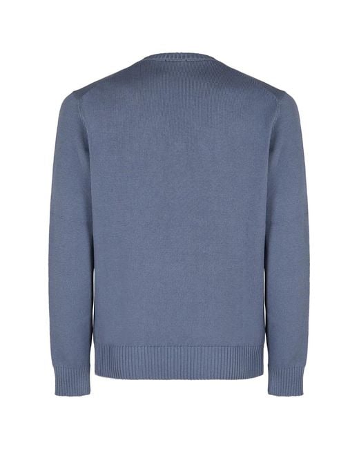 Drumohr Blue Cotton Sweater for men