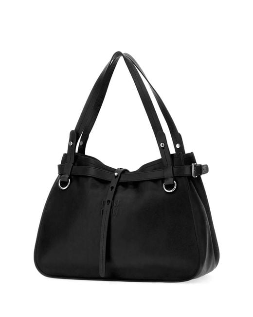 Miu Miu Black Leather Shopping Bag