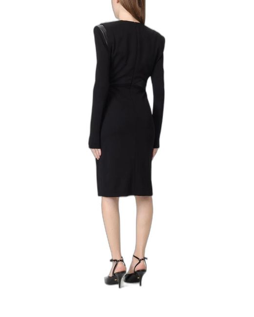 Versace Black Vneck Mini Dress