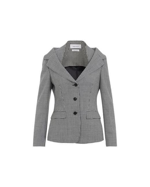 McQueen Gray Balck Ivory Off Shoulder Jacket Harness