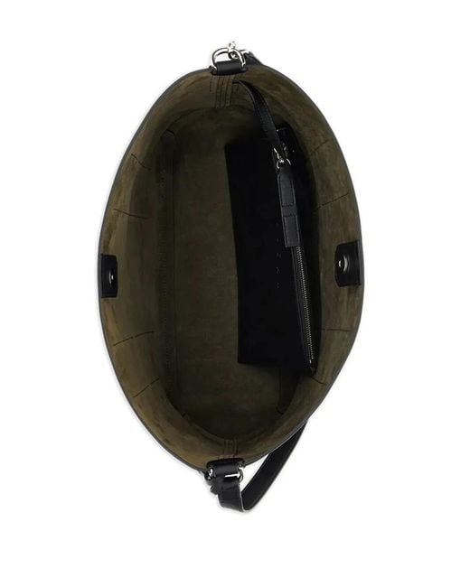 Hogan Black Hocket Medium Leather Hobo Bag
