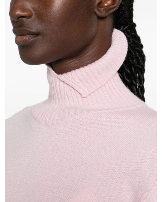 Jil Sander Pink Wool Turtle-Neck Sweater