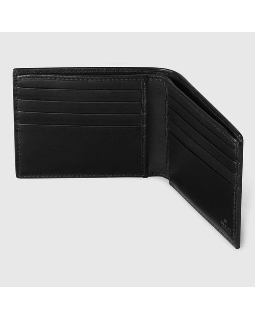 Gucci Black Embossed Leather Bifold Wallet for men
