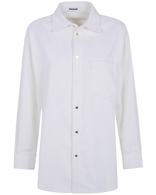 DARKPARK White "Anne" Corduroy Tailored Shirt