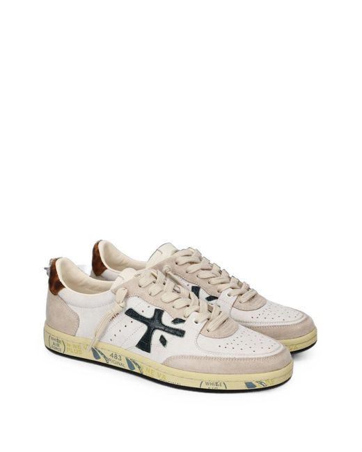 Premiata White Rubber Fabric Shoes