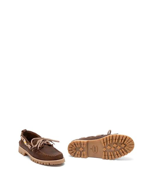 Golden Goose Deluxe Brand Brown "Cruise Loafer" Waxed Suede Upper With Decorative Laces Tank Sole for men
