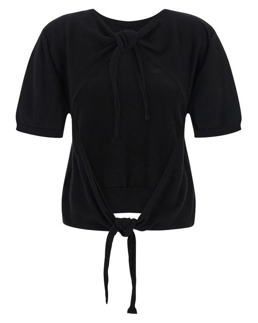 Ganni Black Bare Back Sweater