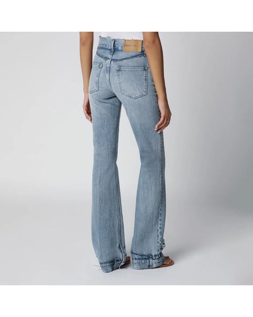 Haikure Blue Flora High-Waisted Flared Jeans