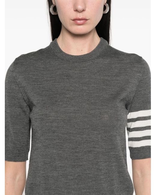 Thom Browne Gray Wool Crewneck Sweater