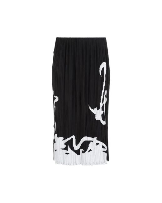 Lanvin Black Pleated Long Skirt