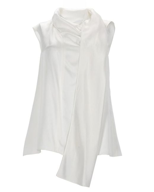 Max Mara White S Max Mara Silk Satin Top