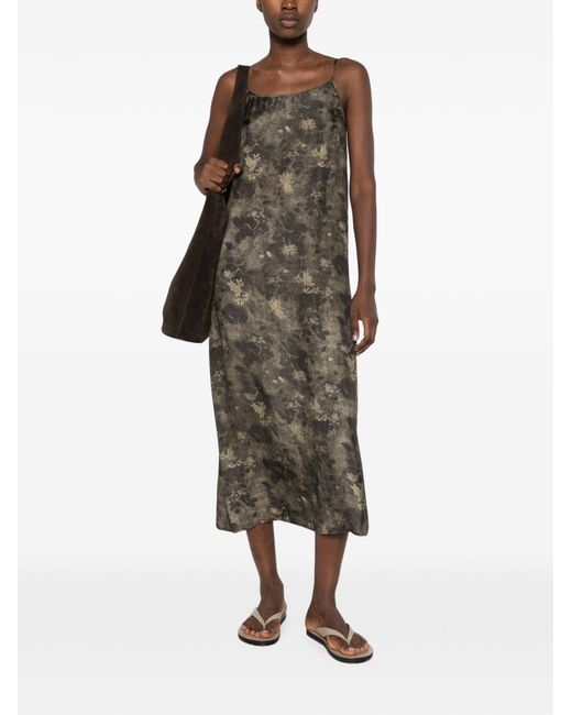 Uma Wang Green Anaya Printed Long Dress
