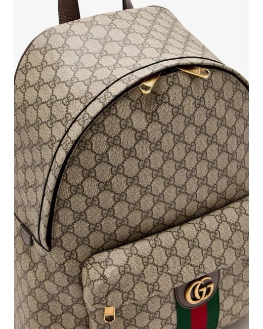 Gucci Gray Canvas Medium Ophidia Backpack for men