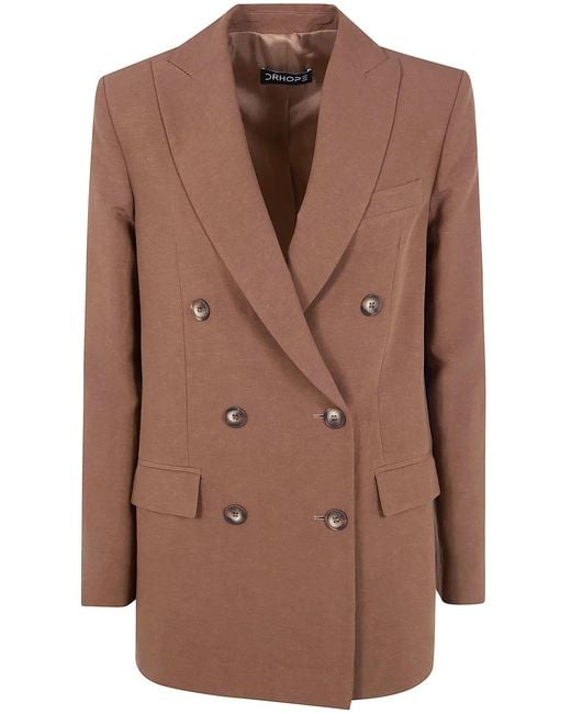 DR. HOPE Brown Double Breasted Blazer Jacket