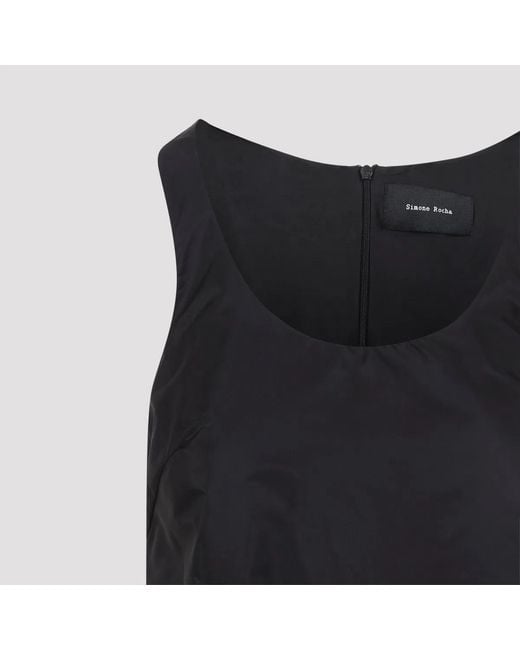 Simone Rocha Black Tapered Back Peplum Mini Dress