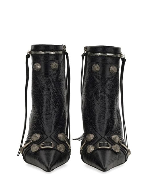Balenciaga Black Pointed Upper Heel Boots
