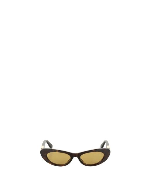 Bottega Veneta White Havana Acetate Sunglasses