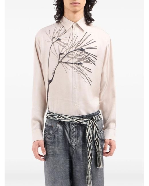 Pierre Louis Mascia White Printed Silk Belt