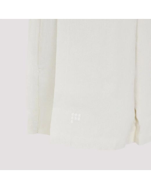 PANGAIA White Bone Linen Summer Linen Wrap Shorts