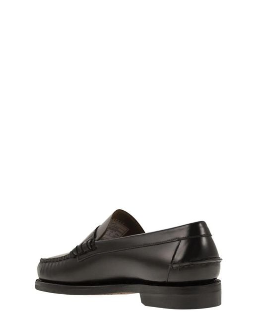 Sebago Black Dan Leather Loafers for men
