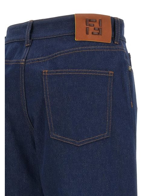 Fendi Blue 'Ff Reverse' Jeans