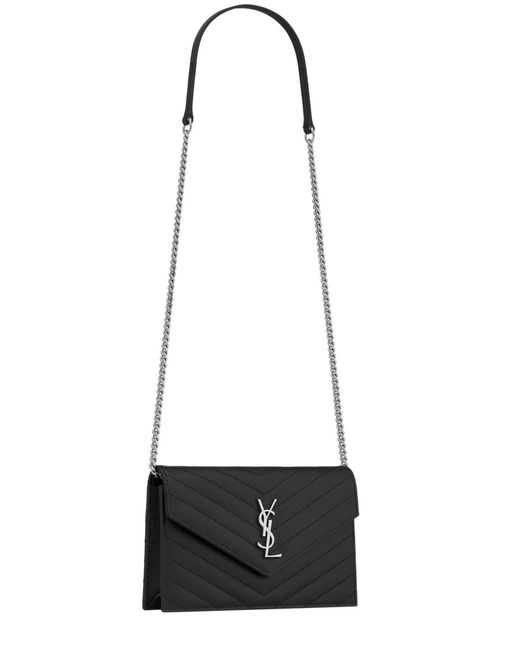 Saint Laurent White Cassandre Envelope Chain Wallet