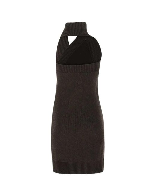 Bottega Veneta Black Dark Wool Mini Dress
