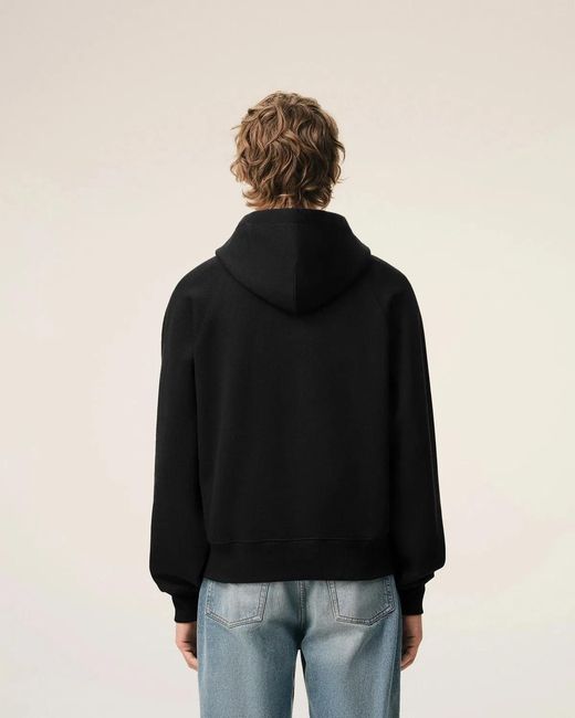 AMI Black Small Embossed Hoodie for men
