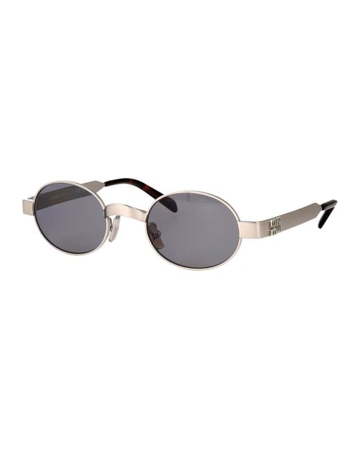 Miu Miu Gray Metal Sunglasses