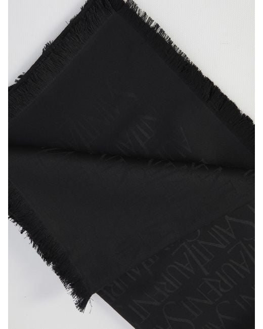 Saint Laurent Black Sciarpa Quadrata